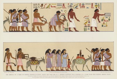 De aankomst van een stam Semitische nomaden in Egypte, rond het jaar 1895 v.Chr. door English School
